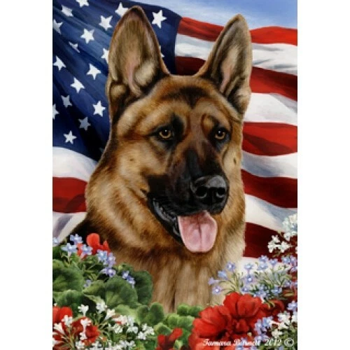 Patriotic (1) House Flag - German Shepherd 16003