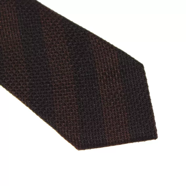 Tom Ford NWT Textured Neck Tie in Black and Brown Stripes 100% Silk