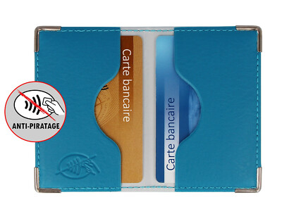 CBS Etui rigide carte bancaire bleu transparent made in France porte CB protège 