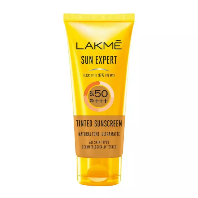 1 paquete de protector solar teñido ultra mate Lakme Sun Expert SPF 50 PA...