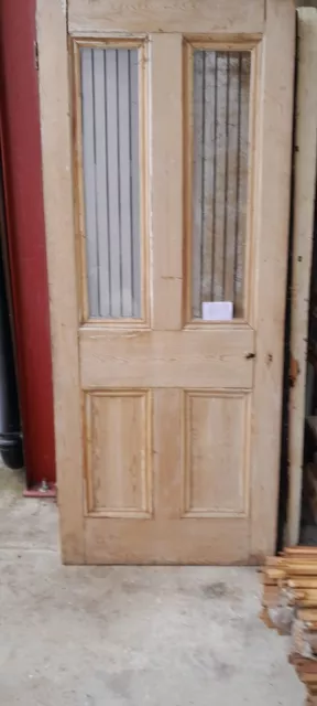 Reclaimed Victorian Exterior  Front Door GLASS TOP PANELS
