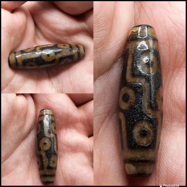 Immaculate Ancient Indo Tibetan Himalayan Old Agate Stone Dzi Eyes 👁️ Bead