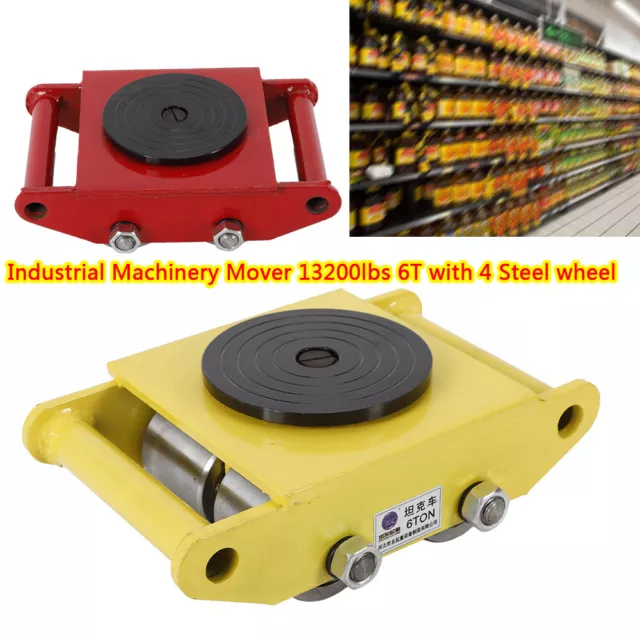 6T Machinery Mover Dolly Skate Roller Mover Cargo Trolley Industrial/Home 2Color