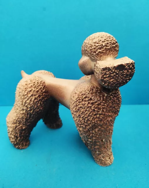 Joli chien caniche en céramique, art deco