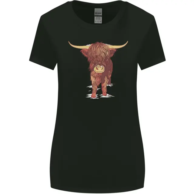 Maglietta Highland Cattle Cow Scotland donna taglio più largo