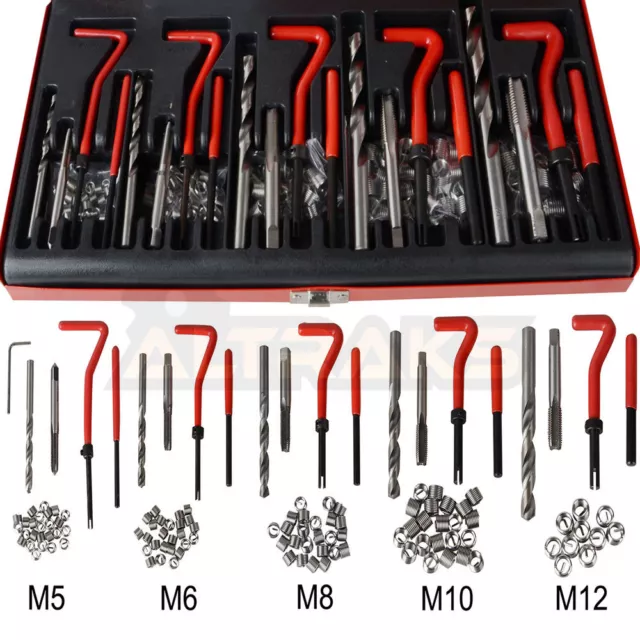 131 Piece Helicoil Type Thread Repair Kit M5 M6 M8 M10 M12 Twist Drill Bits 2