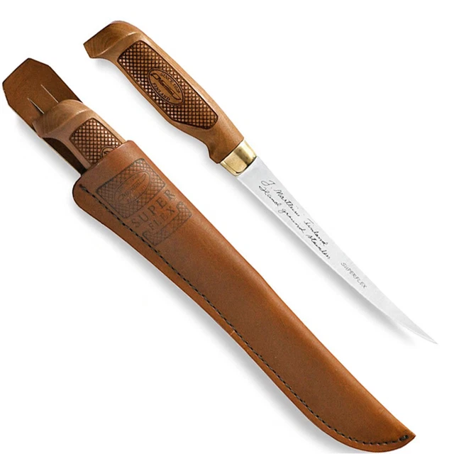 Marttiini Classic Superflex mit 19 cm Edelstahlklinge, Birkengriff, Lederscheide