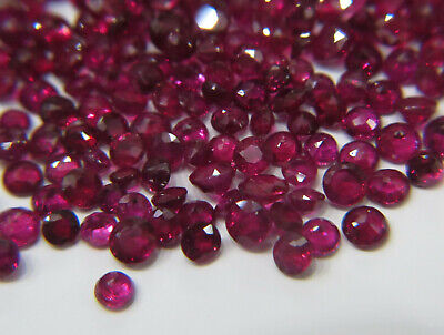 3.2-3.3mm 5pc Natural Loose Red Ruby Round Deep Bright Transparent Heated