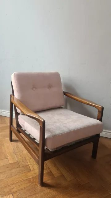 Two Coloured Mid Century Vintage Danish Style Armchair 1960s-70s