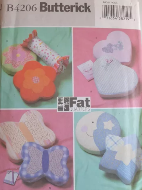 Craft Sewing Pattern Pillow Cushions Chair Pads Bolster Applique Cute Kids UNCUT