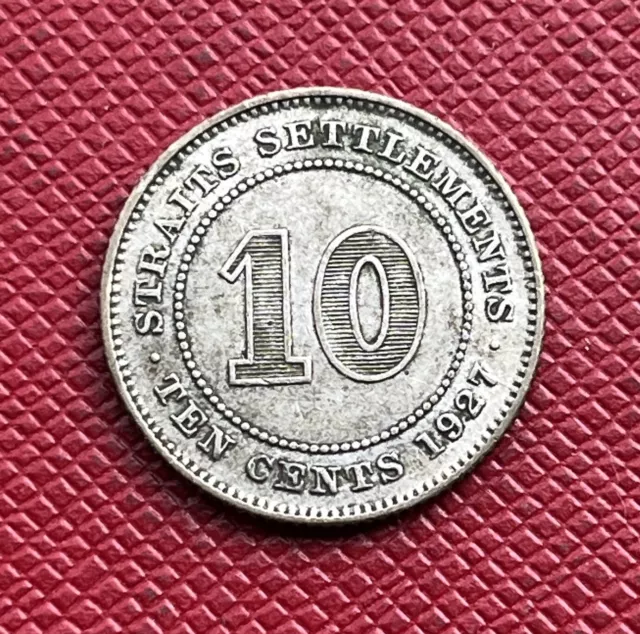 Straits Settlements (British Malaysia) 1927 SILVER 10 Cents. George V. KM# 29b