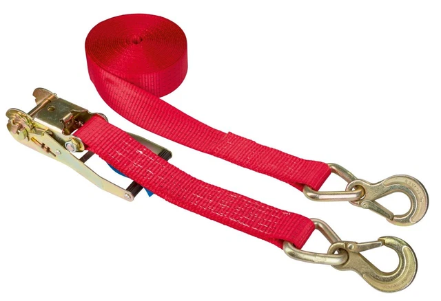 Sangles D'arrimage à Cliquet 5 Tonnes - Lot De 10, 8 M, Largeur 50 Mm - Pour Remorque, Camping, Transport - Crochets Robustes, Sécurité Renforcée - 8