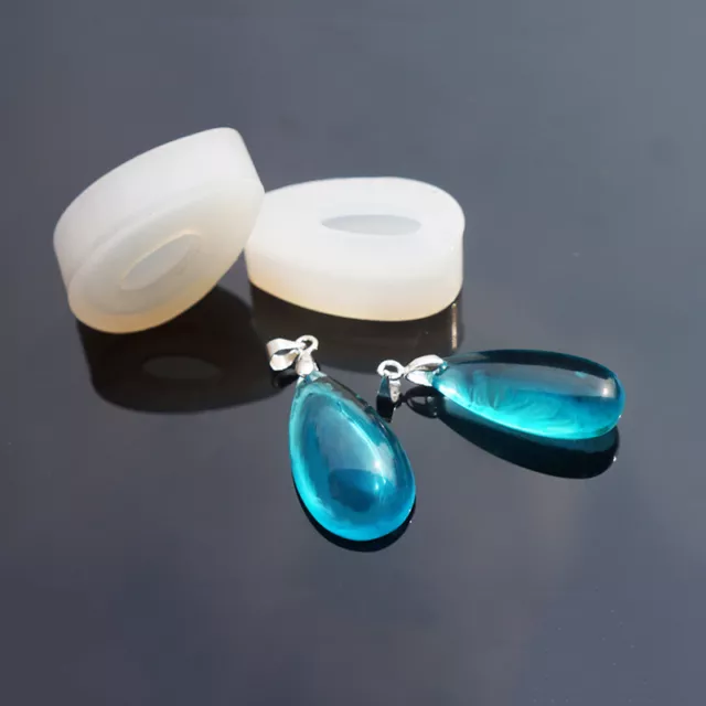 White Silicone Mould Water Drop DIY Resin Necklace Pendant Jewellery-Mold