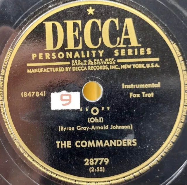 78 RPM O (Oh) The Commanders Decca Meet The Brass 28779 With Sleeve VG