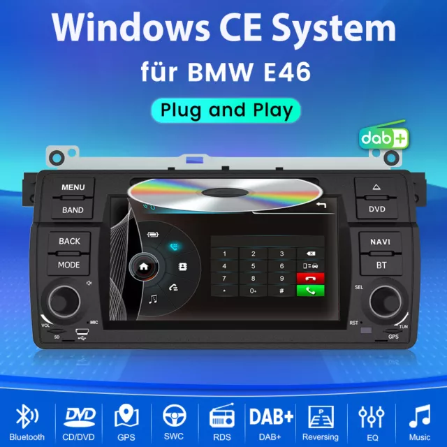 7'' Car Autoradio Pour BMW E46 3er 318 320 325 GPS Navi DVD USB BT RDS DAB+ DSP 3