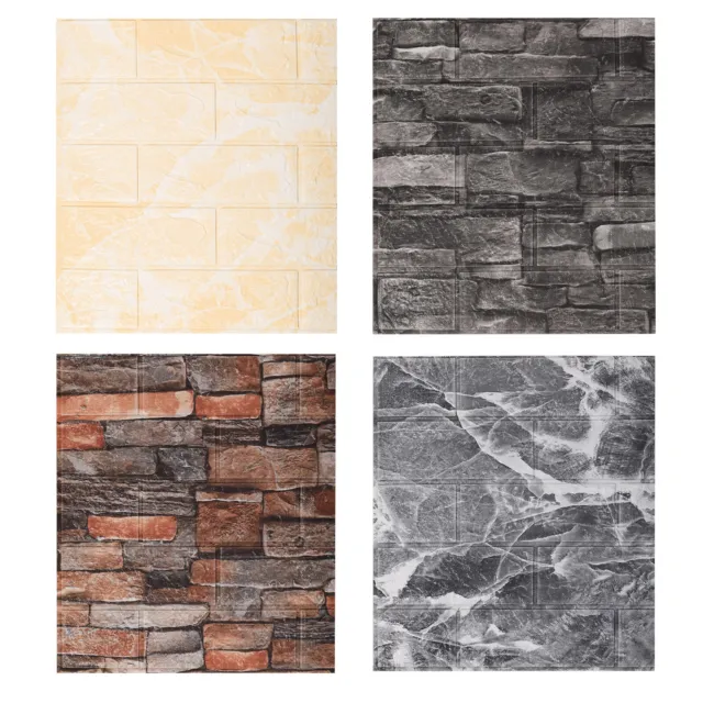 10pc 3D Foam Brick Stone Wall Panels Marbing Wallpaper Self Adhesive Waterproof