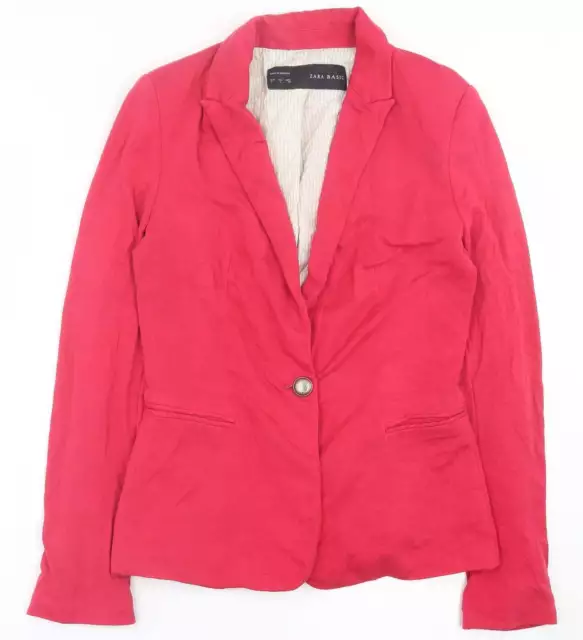 Zara Womens Pink Jacket Blazer Size S Button