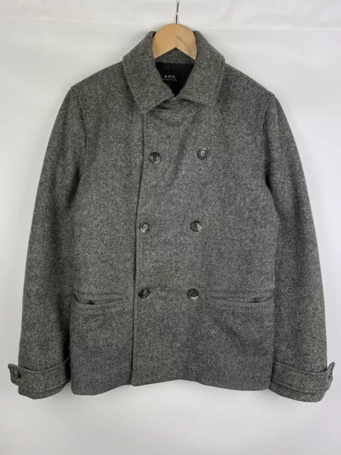 APC A.P.C. men’s wool double breasted pea coat size S