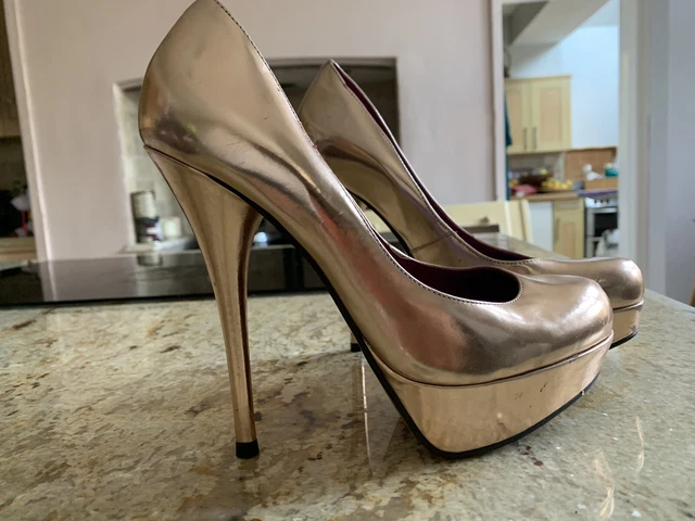 LADIES MISS KG KURT GEIGER Rose Gold Stiletto strappy heel Size 40