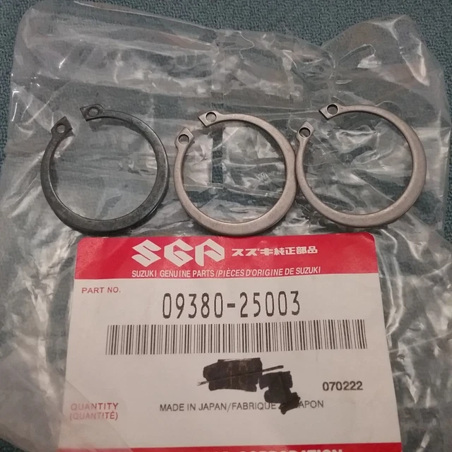 Qty 3 New Geniune Suzuki 09380-25003 Transmission Circlip B100P B105P Kt120