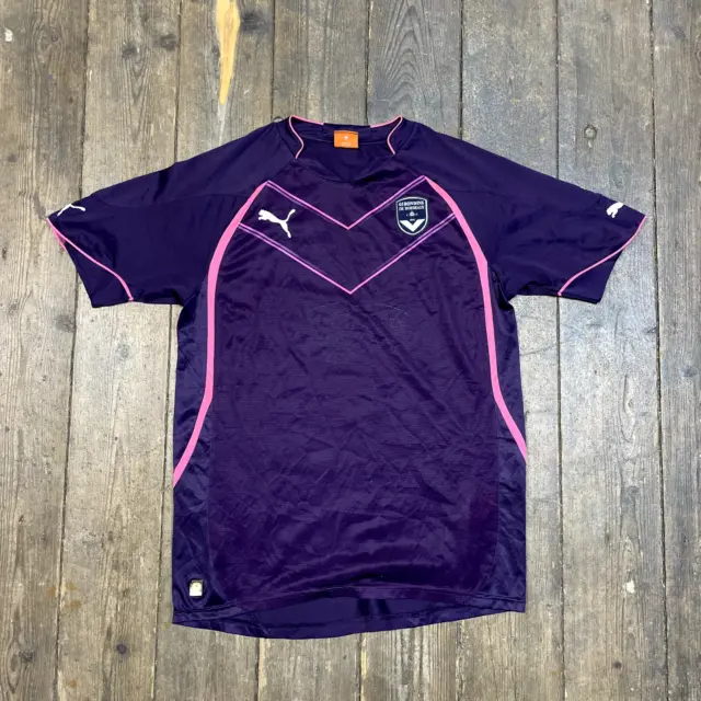 Puma Jersey Y2K Football Shirt Girondins De Bordeaux FC Top, Purple, Mens Medium
