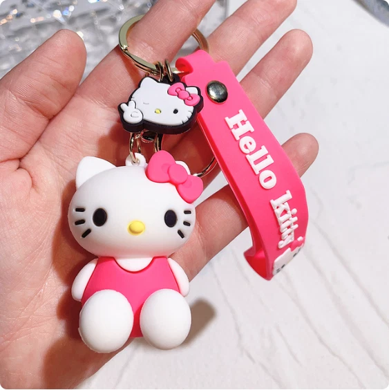 White & Red Kawaii Cat Keychain (1.0)