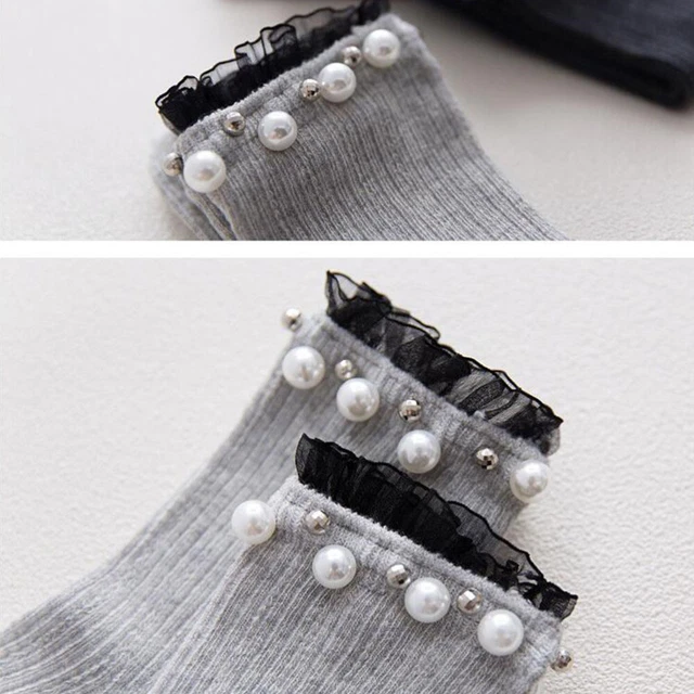 3 Pairs Cotton Socks Frilly Boot Socks Vintage Socks Frilly Socks Pile Socks 2