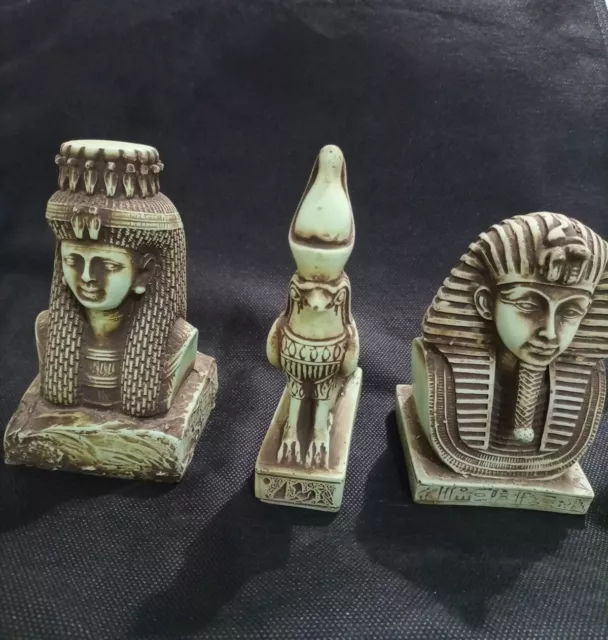 Rare Statue Ancient Egyptian Civilization God Horus ٫Cleopatra٫ Tutankhamun