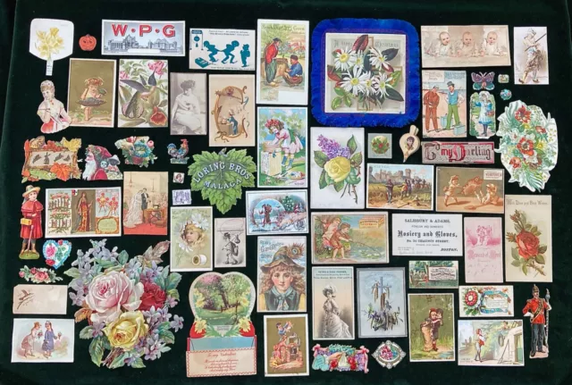 Mixed Lot of 59 Victorian Trade Cards and Miscellaneous Ephemera