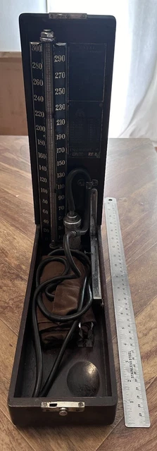 Antique Baumanometer Blood Pressure Monitor with Wooden Case