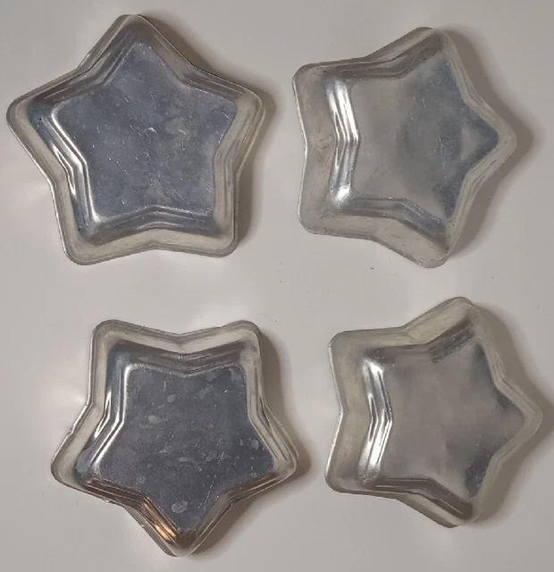 Lot of 4 Vintage 4in Aluminum Molds / Gelatin Molds / Cakes Mold
