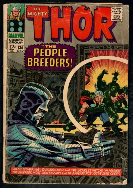 The Mighty Thor # 134 (2.5) Marvel 11/1966  Fafnir 1st App, Galactus Cameo Kirby