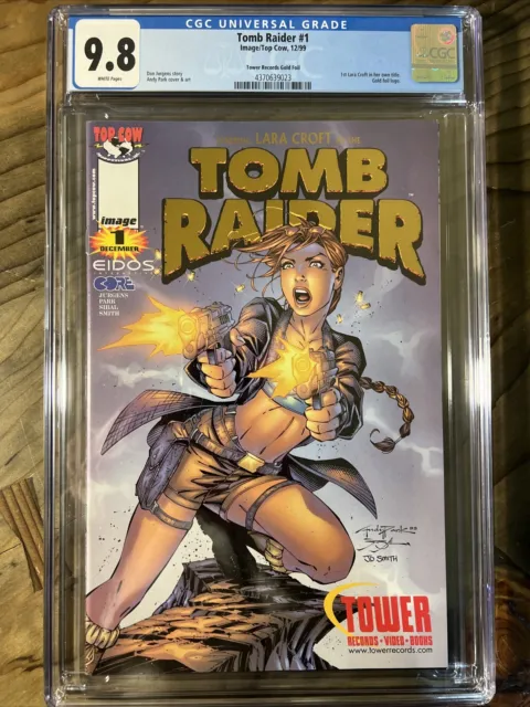 Tomb Raider #1 (1999) - Tower Records Gold Foil Variant - Lara Croft - Cgc 9.8