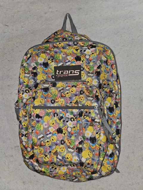 TRANS BY JANSPORT Signature All Over Emoji Backpack Multi Emoticon 4 ...