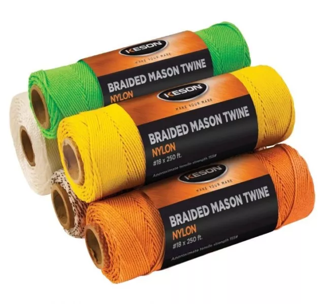 Keson Mason Twine Braided Nylon 250' Roll Pink