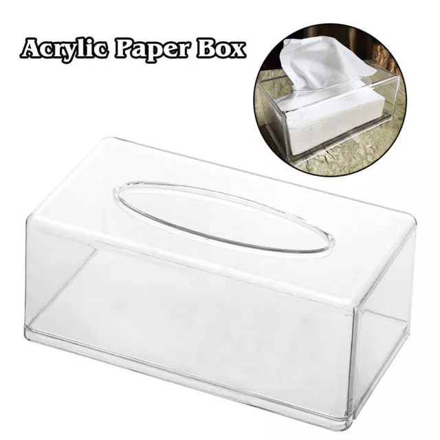 Facial Tissue Box Cover Holder Clear Acrylic Napkin for Kitchen Organizer Case