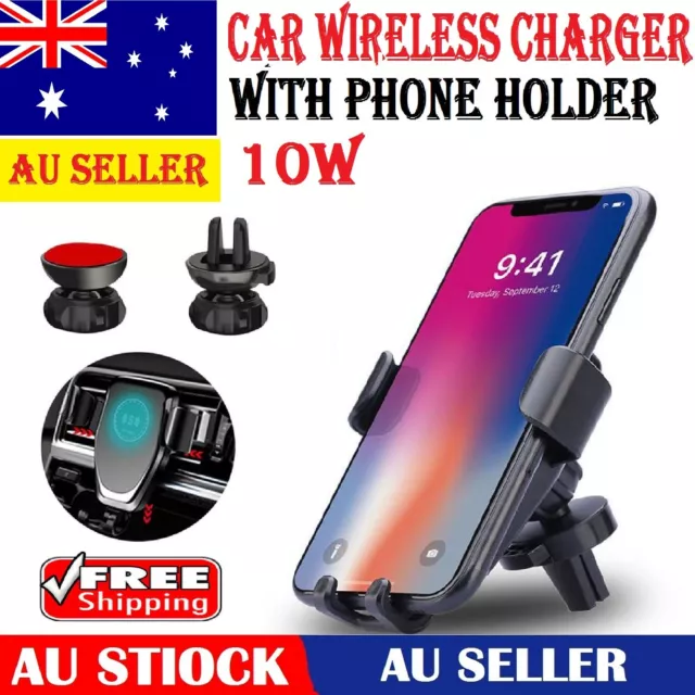 Mobile Phone Wireless Fast Charging 10W Car Charger 2 in 1 Mount Holder vent