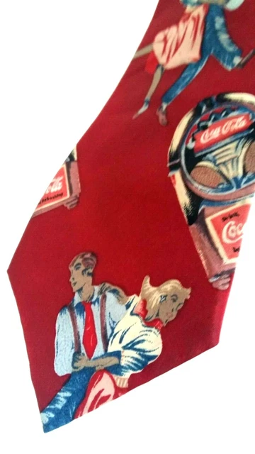 Vintage COCA COLA  Authentic COKE NeckTie Dancing Couple Men Tie by Consenso USA