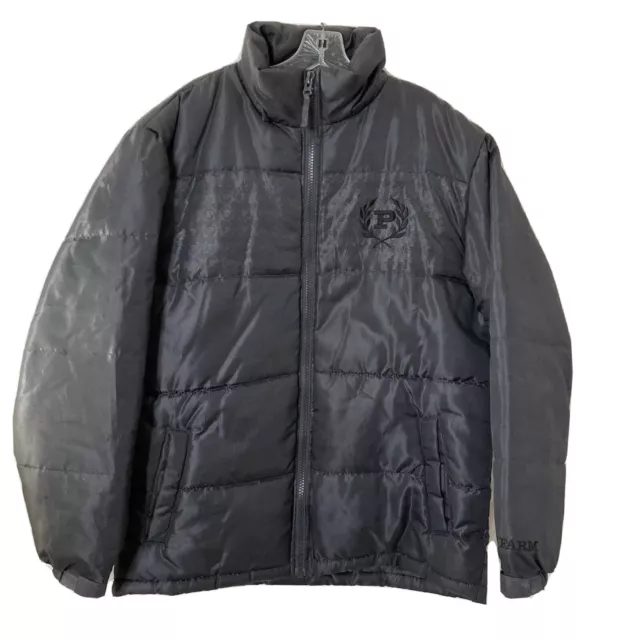 Vintage 90s Phat Farm Puffer Jacket Coat Mens Medium Dark Gray Full Zip