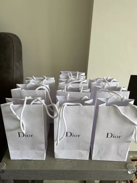Dior Gift Bag White with Grey Logo 27cm x 23cm x 11cm