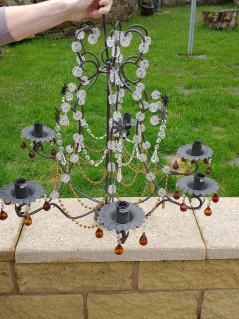 chandelier ceiling light amber glass