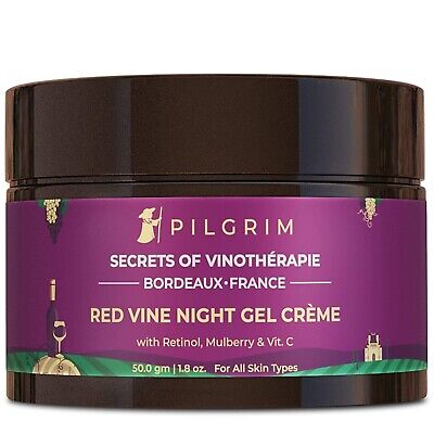 Crema de noche antienvejecimiento Pilgrim Red Vine para mujer con retinol, morera 50 gm