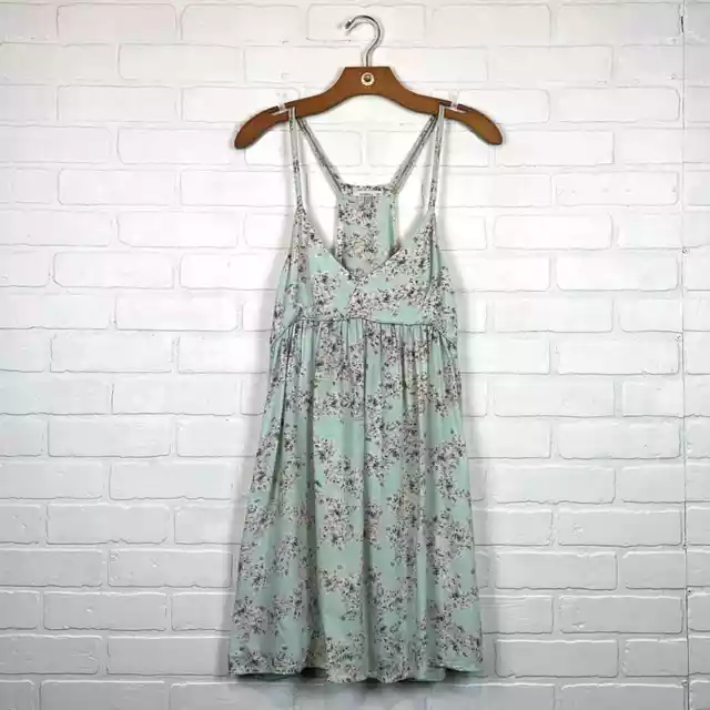 O’Neill Mint Green Floral Sundress Beach Mini Dress S