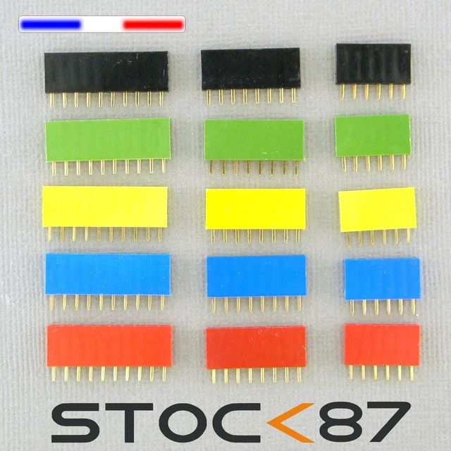 Lot De 5 Connecteurs PCB DIP 2x4 Points - Contacts Dorés - Sans Marque - Neuf Sous Emballage