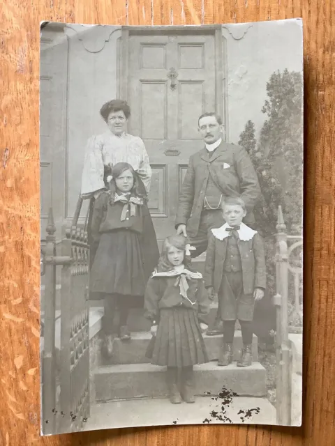 Vintage Postcard, Kendal, Family Group, Aynam Road, 1905, Real Photo