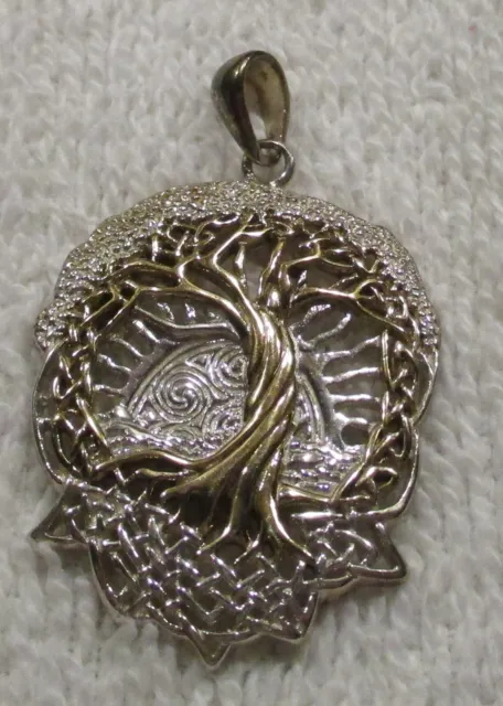 Peter Stone "Tree of Life" Celtic Knotwork .925 Sterling Silver Pendant FREE S/H