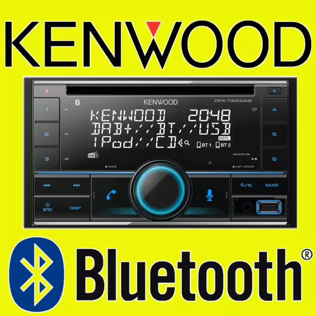 Kenwood Car/Van Cd/Mp3, Aux-In, Usb Ipod/Iphone, Double Din Dab Bluetooth Stereo