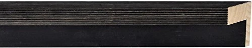 Canvas Floater Frame Moulding (Wood) 18Ft Bundle - Distressed/Aged Black Finish