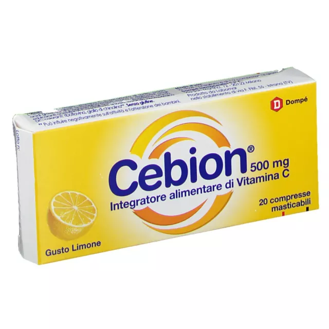 Dompé Cebion 500mg Vitamina C Integratore Alimentare Senza Glutine 20 Compresse