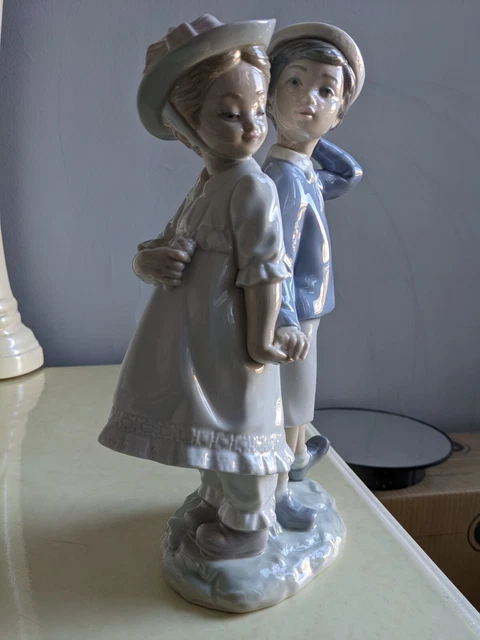 Large Vintage Spain Lladro Porcelain Figurine Puppy Love 1127 Glossy Mint 10" 2